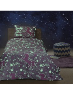 Σετ σεντόνια μονά φωσφοριζέ Centaur Art 6177 170x240 Γκρι   Beauty Home 2