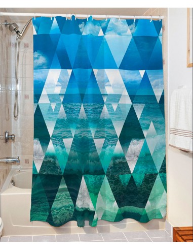 Κουρτίνα μπάνιου Waves Art 3064  190x280  Γαλάζιο   Beauty Home