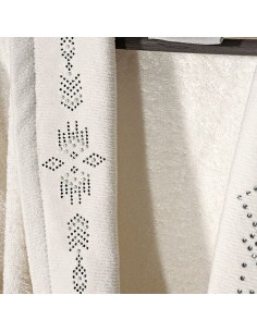 Μπουρνούζι με γιακά και strass Art 3090  M-L  Εκρού M-L  Beauty Home 2