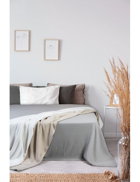 Πικέ κουβέρτα King size Matelasse 260x280 Γκρι   Beauty Home