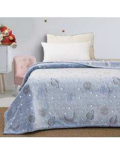 Κουβέρτα μονή φωσφορίζουσα Art 6251 160x220 Γαλάζιο   Beauty Home 2