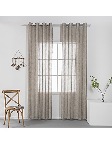 Κουρτίνα γάζα μονόχρωμη με 8 μεταλικούς κρίκους Art 8440 140x270 Μπεζ Beauty Home