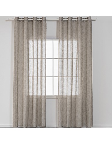 Κουρτίνα γάζα μονόχρωμη με 8 μεταλικούς κρίκους Art 8440 140x270 Μπεζ Beauty Home