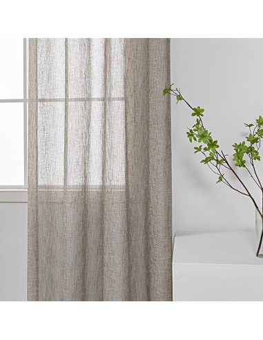 Κουρτίνα γάζα μονόχρωμη με 8 μεταλικούς κρίκους Art 8440 140x270 Μπεζ Beauty Home