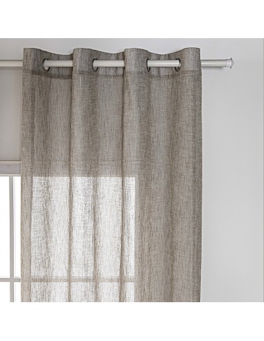 Κουρτίνα γάζα μονόχρωμη με 8 μεταλικούς κρίκους Art 8440 140x270 Μπεζ Beauty Home