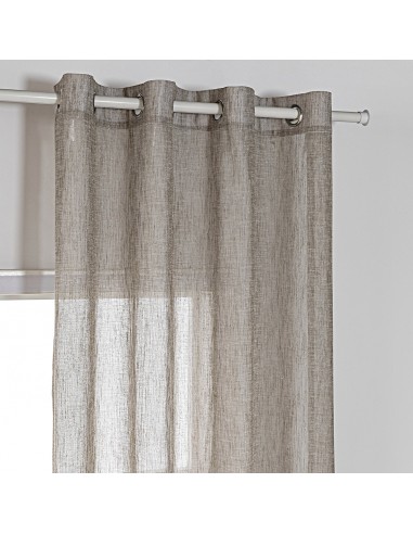 Κουρτίνα γάζα μονόχρωμη με 8 μεταλικούς κρίκους Art 8440 140x270 Μπεζ Beauty Home