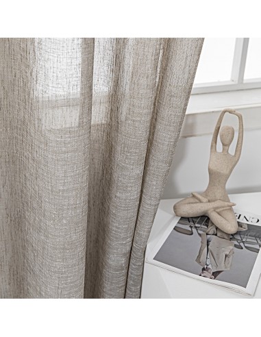 Κουρτίνα γάζα μονόχρωμη με 8 μεταλικούς κρίκους Art 8440 140x270 Μπεζ Beauty Home