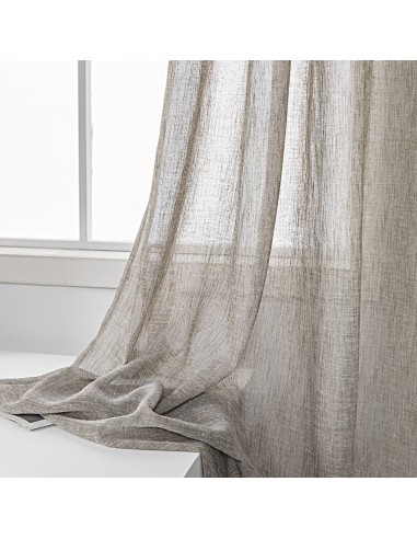 Κουρτίνα γάζα μονόχρωμη με 8 μεταλικούς κρίκους Art 8440 140x270 Μπεζ Beauty Home