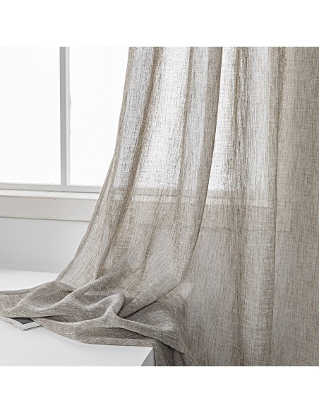 Κουρτίνα γάζα μονόχρωμη με 8 μεταλικούς κρίκους Art 8440 140x270 Μπεζ Beauty Home