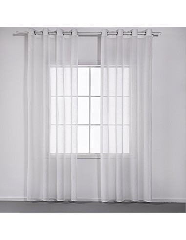 Κουρτίνα γάζα μονόχρωμη με 8 μεταλικούς κρίκους Art 8440 140x270 Λευκό Beauty Home