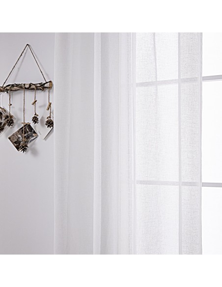 Κουρτίνα γάζα μονόχρωμη με 8 μεταλικούς κρίκους Art 8440 140x270 Λευκό Beauty Home