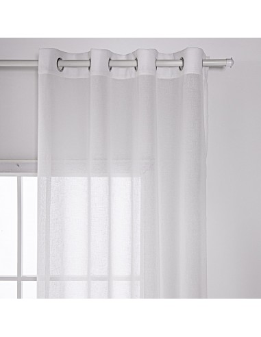 Κουρτίνα γάζα μονόχρωμη με 8 μεταλικούς κρίκους Art 8440 140x270 Λευκό Beauty Home