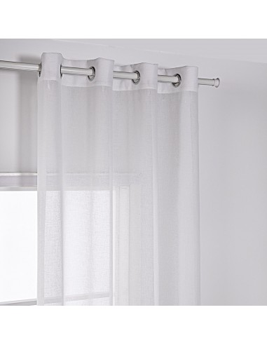 Κουρτίνα γάζα μονόχρωμη με 8 μεταλικούς κρίκους Art 8440 140x270 Λευκό Beauty Home