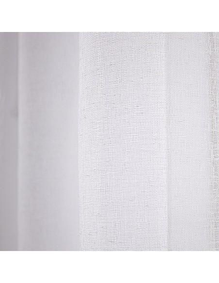 Κουρτίνα γάζα μονόχρωμη με 8 μεταλικούς κρίκους Art 8440 140x270 Λευκό Beauty Home