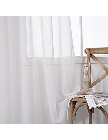 Κουρτίνα γάζα μονόχρωμη με 8 μεταλικούς κρίκους Art 8440 140x270 Λευκό Beauty Home