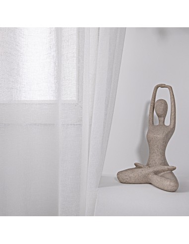 Κουρτίνα γάζα μονόχρωμη με 8 μεταλικούς κρίκους Art 8440 140x270 Λευκό Beauty Home