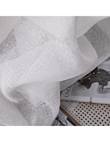 Κουρτίνα γάζα μονόχρωμη με 8 μεταλικούς κρίκους Art 8440 140x270 Λευκό Beauty Home