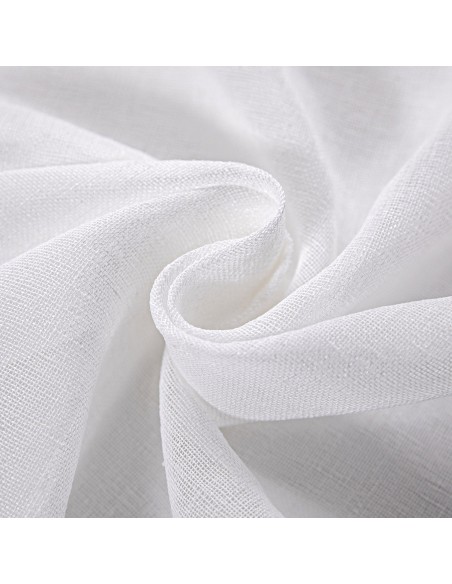 Κουρτίνα γάζα μονόχρωμη με 8 μεταλικούς κρίκους Art 8440 140x270 Λευκό Beauty Home