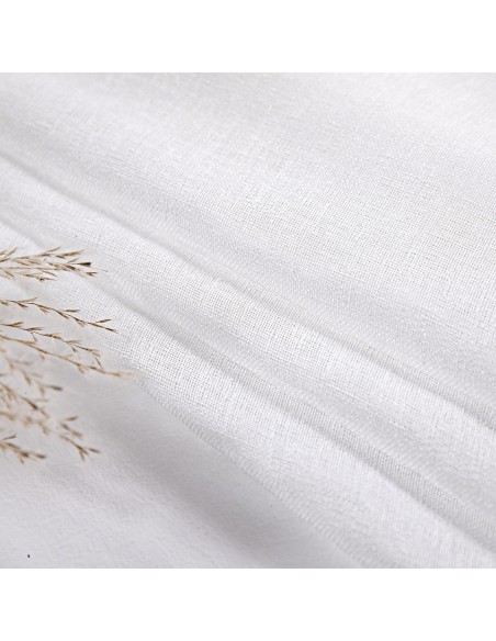 Κουρτίνα γάζα μονόχρωμη με 8 μεταλικούς κρίκους Art 8440 140x270 Λευκό Beauty Home