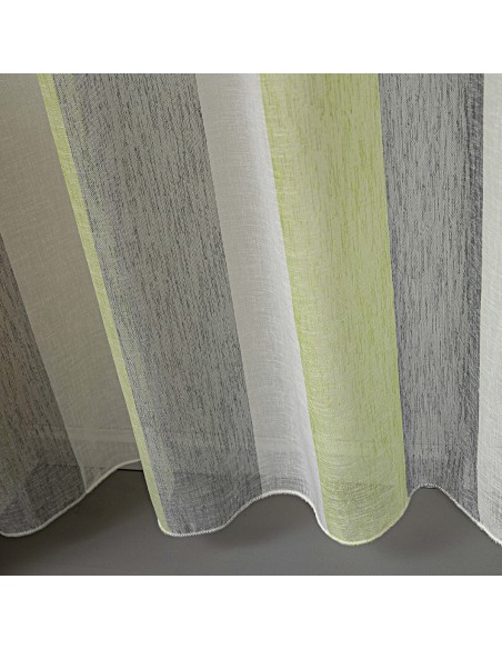 Κουρτίνα γάζα δίχρωμη με 8 μεταλικούς κρίκους Art 8442 140x270 Λαχανί Beauty Home