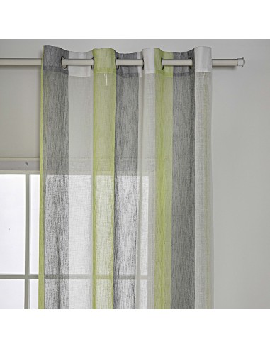 Κουρτίνα γάζα δίχρωμη με 8 μεταλικούς κρίκους Art 8442 140x270 Λαχανί Beauty Home