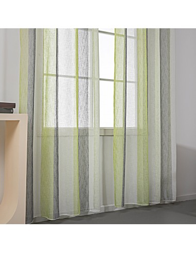 Κουρτίνα γάζα δίχρωμη με 8 μεταλικούς κρίκους Art 8442 140x270 Λαχανί Beauty Home