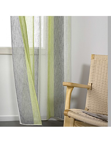 Κουρτίνα γάζα δίχρωμη με 8 μεταλικούς κρίκους Art 8442 140x270 Λαχανί Beauty Home