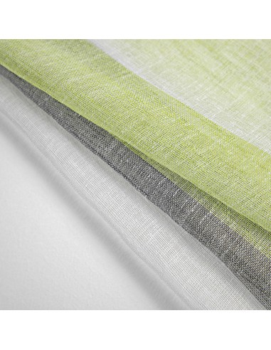 Κουρτίνα γάζα δίχρωμη με 8 μεταλικούς κρίκους Art 8442 140x270 Λαχανί Beauty Home