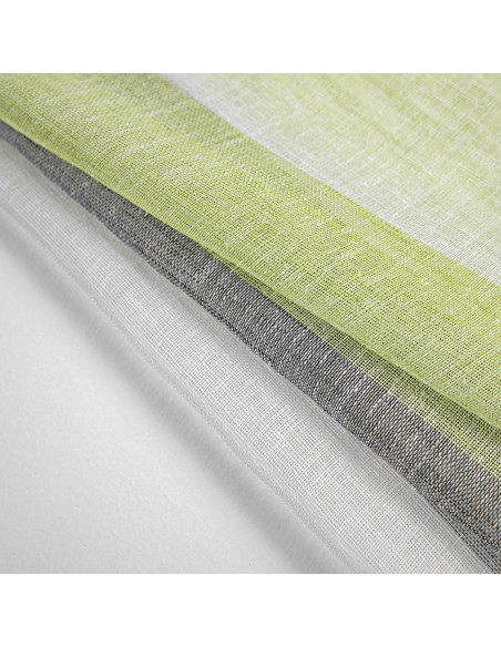 Κουρτίνα γάζα δίχρωμη με 8 μεταλικούς κρίκους Art 8442 140x270 Λαχανί Beauty Home