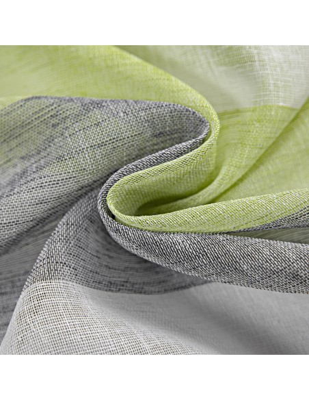 Κουρτίνα γάζα δίχρωμη με 8 μεταλικούς κρίκους Art 8442 140x270 Λαχανί Beauty Home