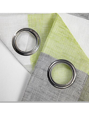 Κουρτίνα γάζα δίχρωμη με 8 μεταλικούς κρίκους Art 8442 140x270 Λαχανί Beauty Home