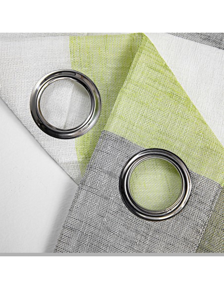 Κουρτίνα γάζα δίχρωμη με 8 μεταλικούς κρίκους Art 8442 140x270 Λαχανί Beauty Home