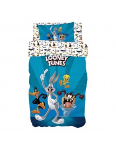 Σετ παπλωματοθήκη μονή Art 6188 Looney Tunes 165x250 Μπλε   Beauty Home