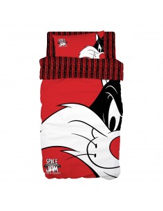 Σετ σεντόνια μονά Art 6192 Space Jam Sylvester 165x250 Κόκκινο   Beauty Home