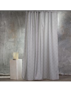 ΚΟΥΡΤΙΝΑ ΜΠΑΝΙΟΥ 180X180 DOTS SILVER