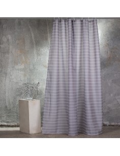 ΚΟΥΡΤΙΝΑ ΜΠΑΝΙΟΥ 180X200 STRIPE GREY