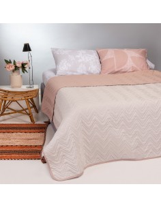 ΚΟΥΒΕΡΛΙ ΜΟΝΟ ΔΙΠΛΗΣ ΟΨΕΩΣ FLAVIO ECRU/ROSE