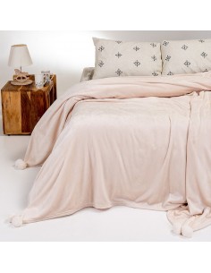 ΚΟΥΒΕΡΤΑ FLANNEL ΥΠΕΡΔΙΠΛΗ LISBOA ECRU