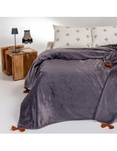 ΚΟΥΒΕΡΤΑ FLANNEL ΥΠΕΡΔΙΠΛΗ BERLIN DARK GREY