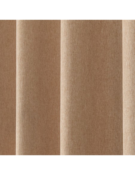 Κουρτίνα μεσαίας σκίασης με 8 μεταλλικούς κρίκους Illusion Art 8445 140x270 Άμμου Beauty Home