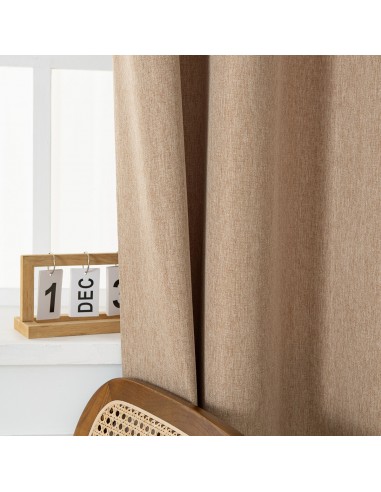 Κουρτίνα μεσαίας σκίασης με 8 μεταλλικούς κρίκους Illusion Art 8445 140x270 Άμμου Beauty Home