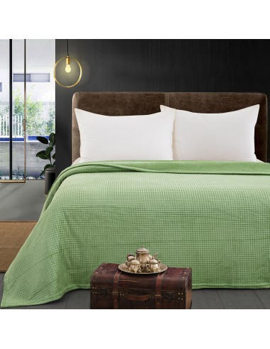 Κουβέρτα μονόχρωμη μονή Fleece Art 11552 160x220 Πράσινο   Beauty Home