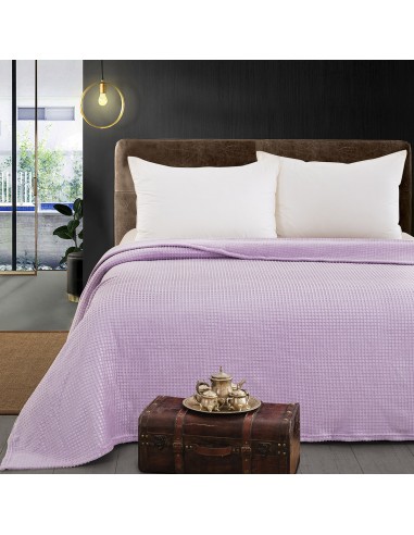 Κουβέρτα μονόχρωμη υπέρδιπλη Fleece Art 11553 220x240 Λιλά   Beauty Home