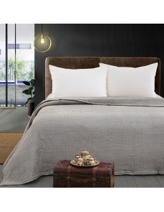 Κουβέρτα μονόχρωμη υπέρδιπλη Fleece Art 11555 220x240 Γκρι   Beauty Home