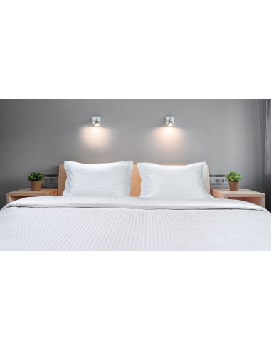 Σεντόνι ξενοδοχείου υπέρδιπλο Ribbon 230TC Satin Stripe Percal Pennie 70% Cot - 30% Pol 245x280   Beauty Home