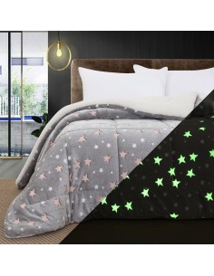 Κουβερτοπάπλωμα μονό φωσφοριζέ Art 6271 160x220 Γκρι   Beauty Home 2