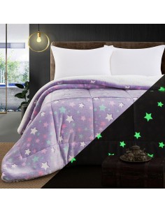 Κουβερτοπάπλωμα μονό φωσφοριζέ Art 6273 160x220 Λιλά   Beauty Home 2