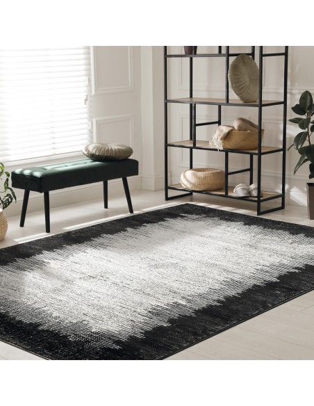 Χαλί Prestige Art 9321 Grey Black - Γκρι Μαύρο   Beauty Home