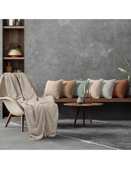 Ύφασμα από ριχτάρι Φ180 Lamb Art 8572 Εκρού   Beauty Home