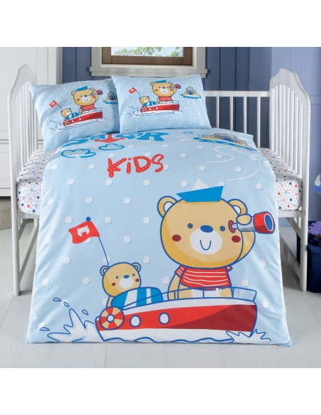 Σετ σεντόνια βρεφικά Art 5605 100x150 Γαλάζιο   Beauty Home Σετ σεντόνια βρεφικά Art 5605 100x150 Γαλάζιο   Beauty Home